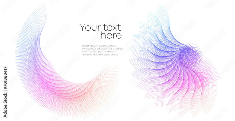 Design elements. Wave glittering dotted lines. Abstract glow wavy stripe on white background isolated. Brush mesh glow effect creative line art. Vector illustration EPS 10 art deco style for wedding Design elements. Wave glittering dotted lines. Abstract glow wavy stripe on white background isolated. Brush mesh glow effect creative line art. Vector illustration EPS 10 art deco style for wedding