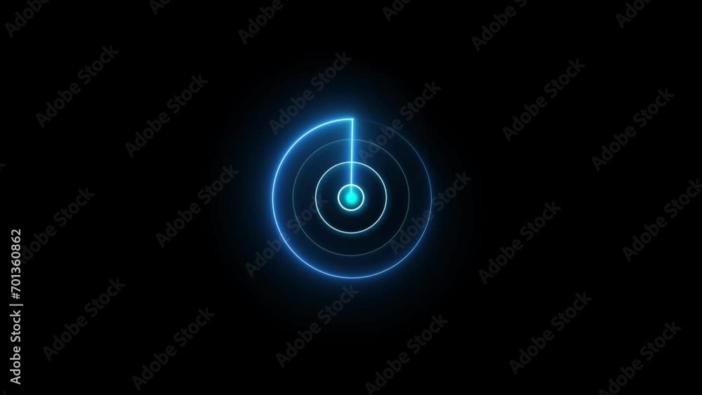 Abstract neon light searching radar screen and technology radio waves signal animation 4k Abstract neon light searching radar screen and technology radio waves signal animation 4k