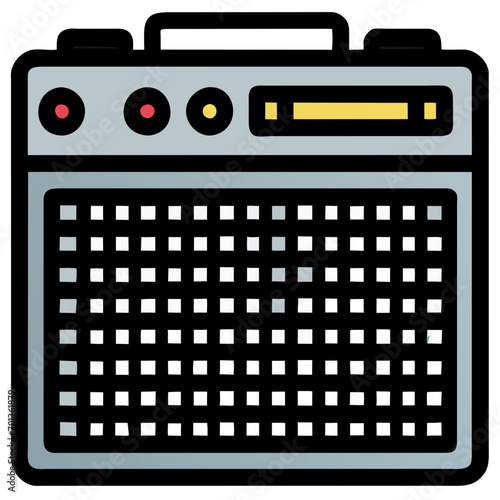 Guitar and amp combo vektor icon illustation