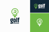 Initial Letter RG GR with Tee Ball for Golf Tournament Sport logo design