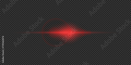 Red horizontal light effect of lens flares