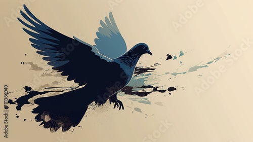 A minimalist graphic featuring the silhouette of a dove in flight, representing peace and unity in remembrance on the Day of Remembrance. [Day of Remembrance photo