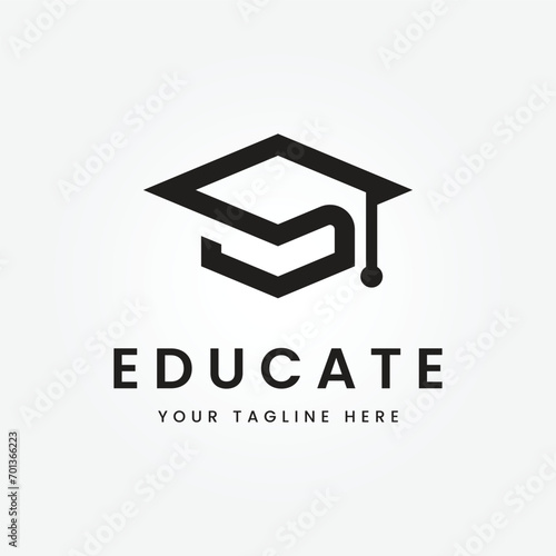 educate logo icon design, vector illustration photo