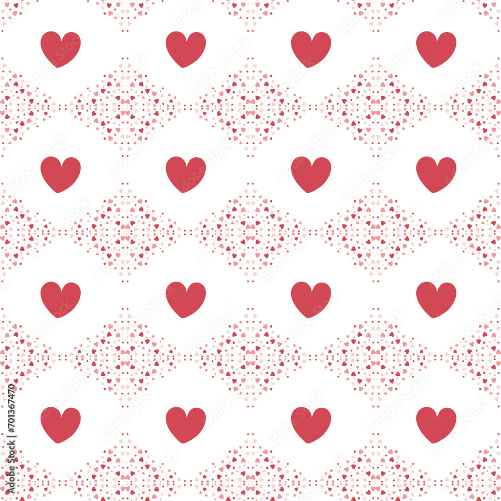 Red heart Pattern vector, valentines seamless pattern of red hearts Red heart Pattern vector, valentines seamless pattern of red hearts
