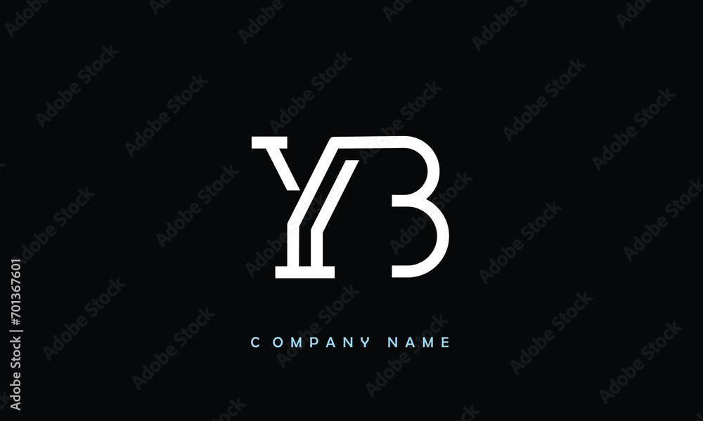 YB, BY, Y, B Abstract Letters Logo Monogram YB, BY, Y, B Abstract Letters Logo Monogram