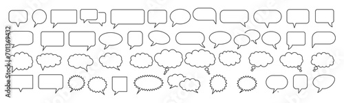 Speech Bubble icon set. Talk bubbles with editable stroke. Cloud speech bubbles collection..