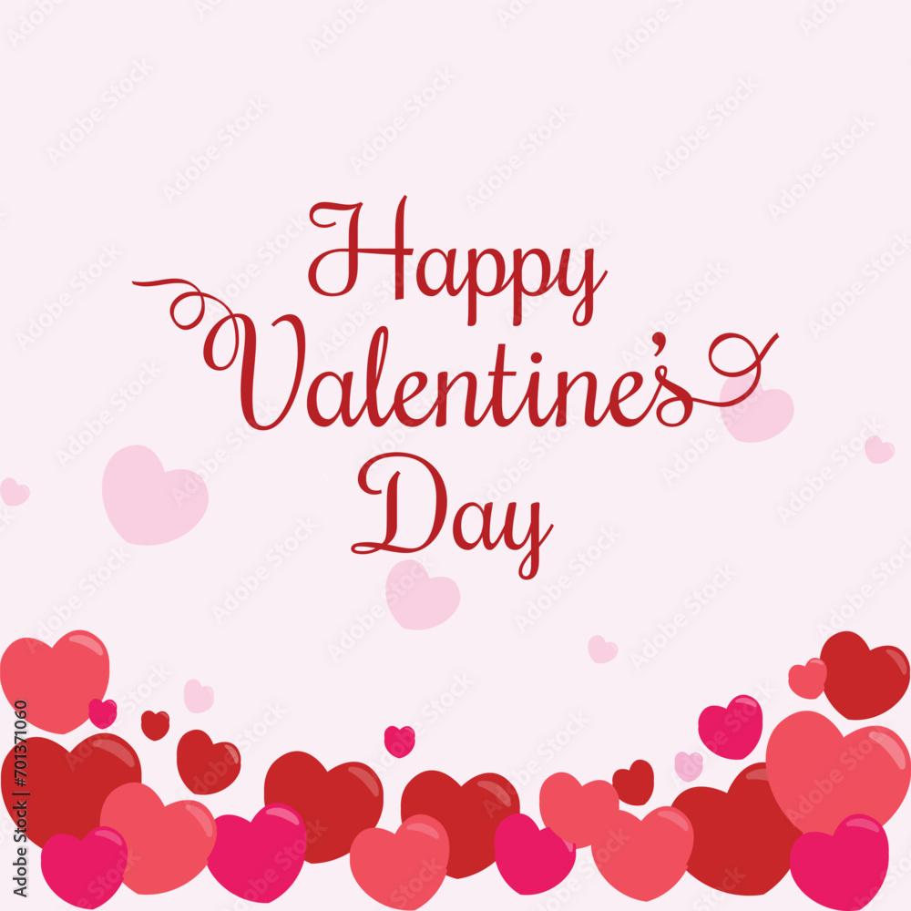 vector happy valentines day background with hearts 