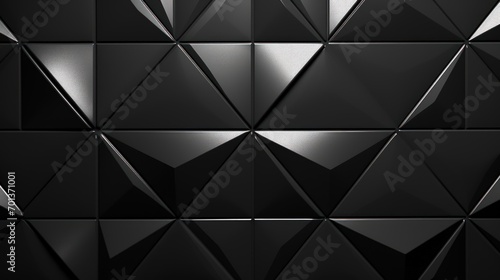 Semigloss black blocks wall background with tiles.