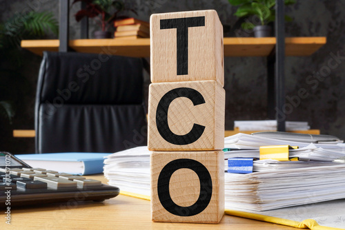 Cubes with abbreviation TCO Total Cost of Ownership.
