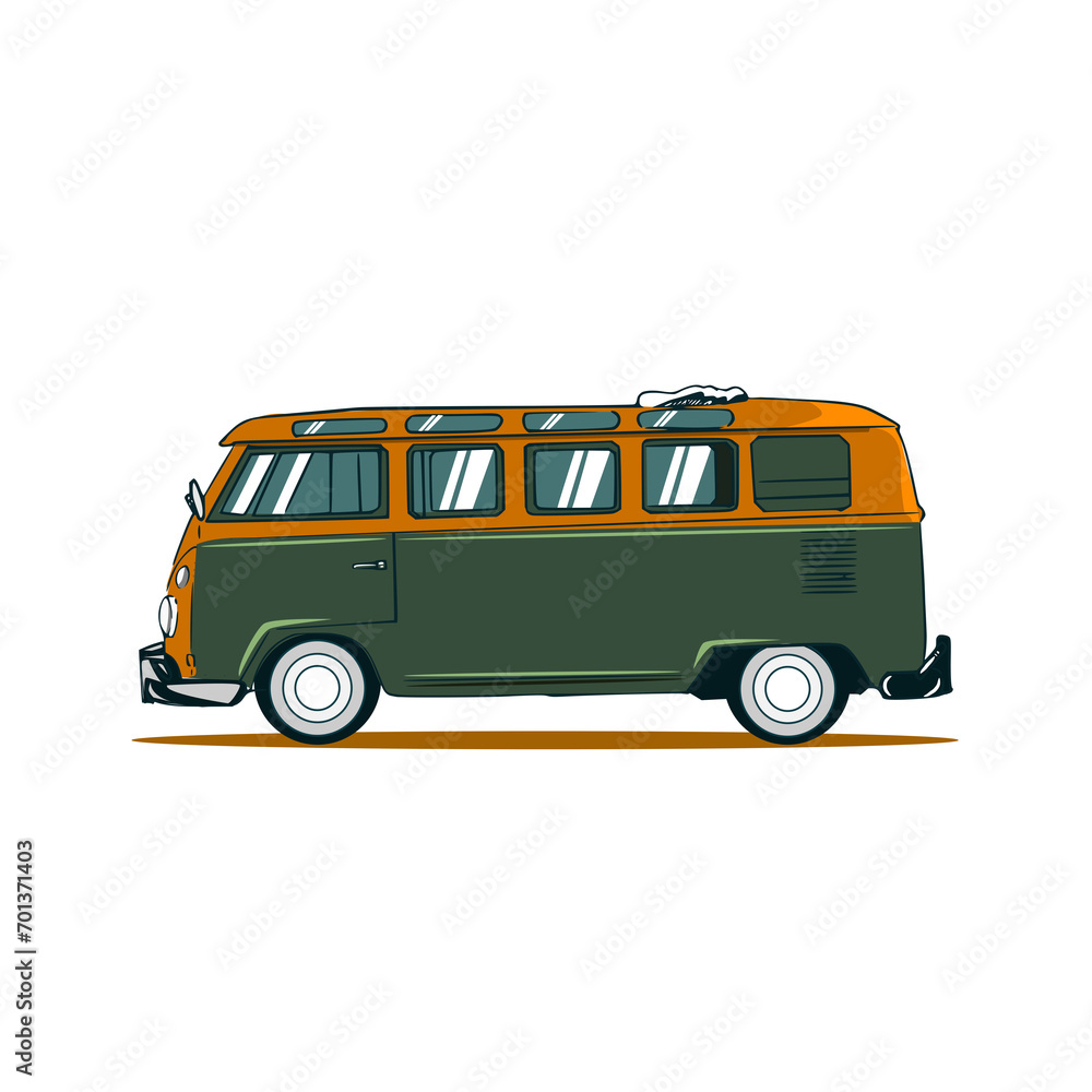 illustration of bus car for design assets