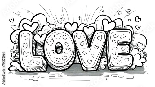coloring pages with Love text  photo