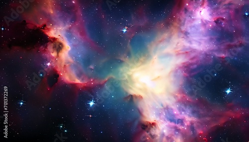 cosmic colorful nebula between stars suitable for background or banner