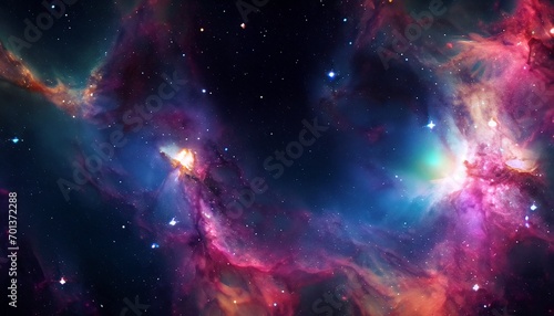 cosmic colorful nebula between stars suitable for background or banner