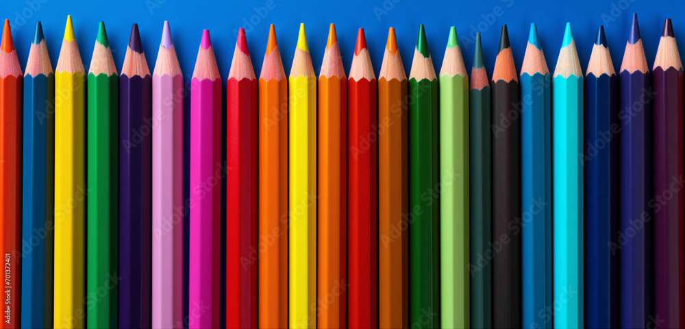 A perfectly designed and creatively arranged set of colorful art supplies. A perfectly designed and creatively arranged set of colorful art supplies.