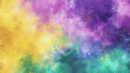 Mardi Gras Digital Watercolor Background Abstract Splash Colorful Art