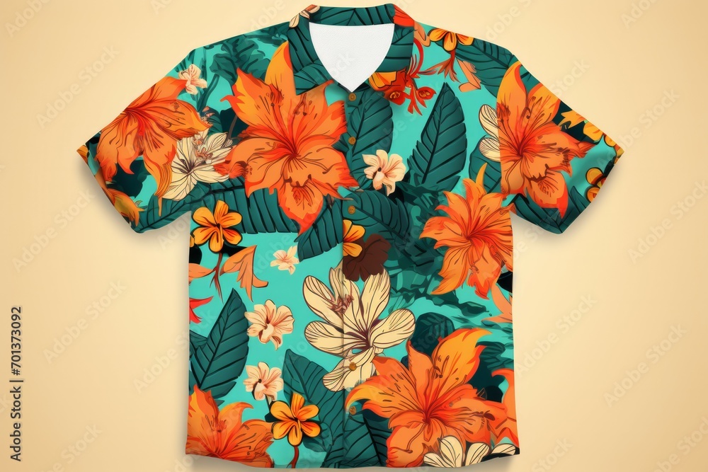 Summer leaf shirt with short sleeves on hanging Summer leaf shirt with short sleeves on hanging