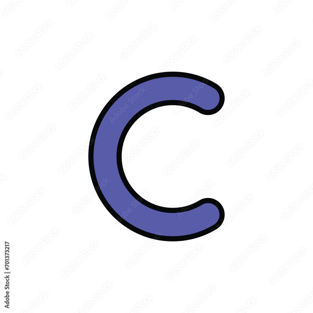 C icon design with white background stock illustration