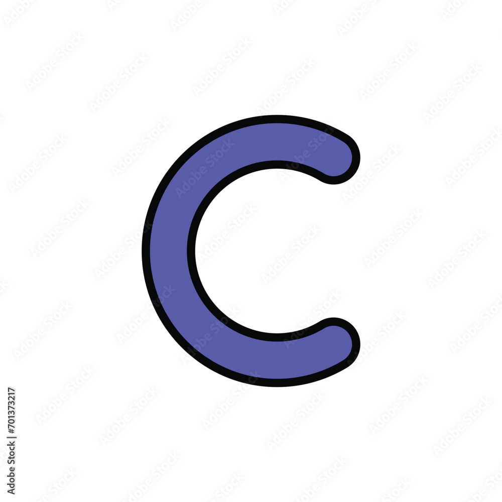 C icon design with white background stock illustration C icon design with white background stock illustration