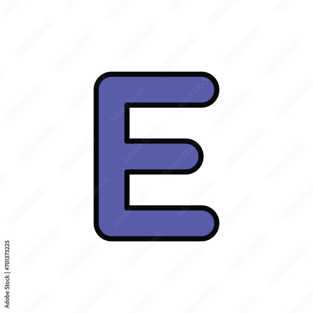 E icon design with white background stock illustration E icon design with white background stock illustration