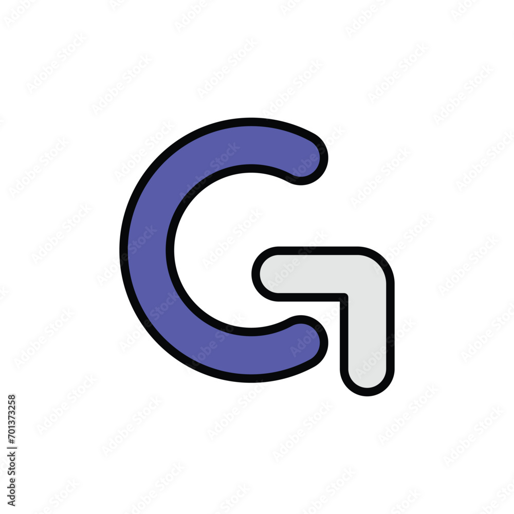 G icon design with white background stock illustration G icon design with white background stock illustration