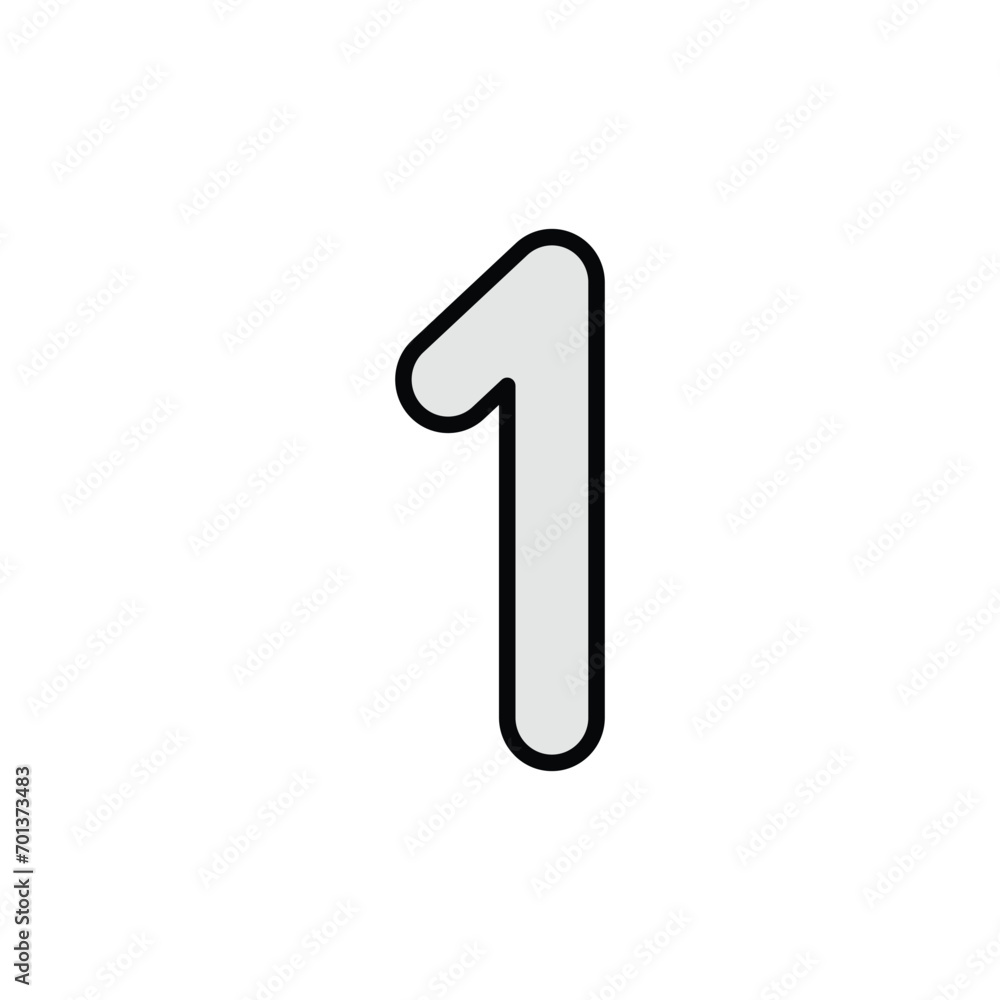 1 icon design with white background stock illustration 1 icon design with white background stock illustration