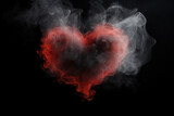 Heart made of white and red smoke symbolizing love for Valentine's Day, space for text