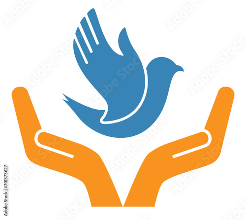 hands care bird icon