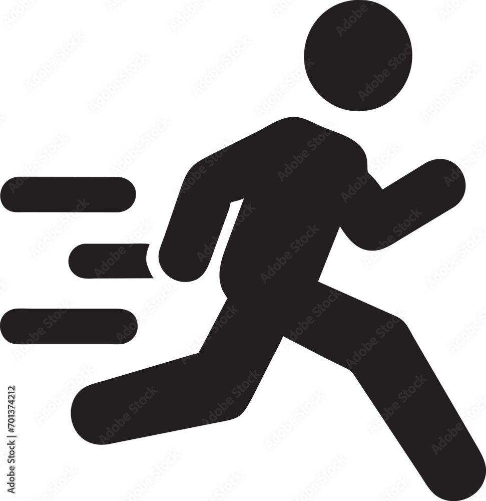 running fast feet, pictogram