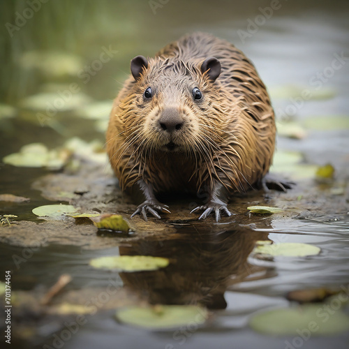 Beaver Brilliance Symphony of Engineering and Conservation in Nature's ai generated