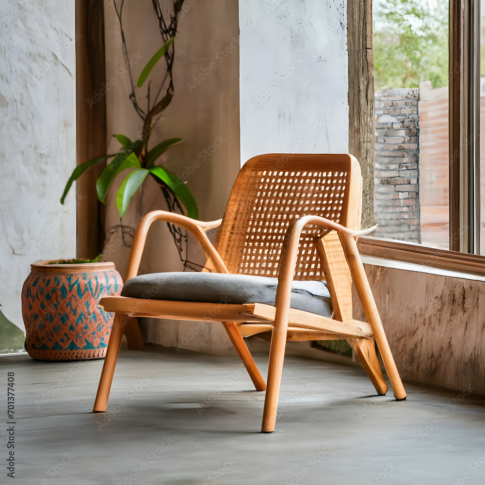 Bamboo chairs,  ai generative