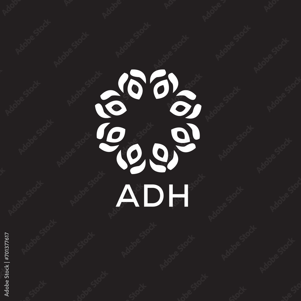 ADH Letter logo design template vector. ADH Business abstract connection vector logo. ADH icon circle logotype.
