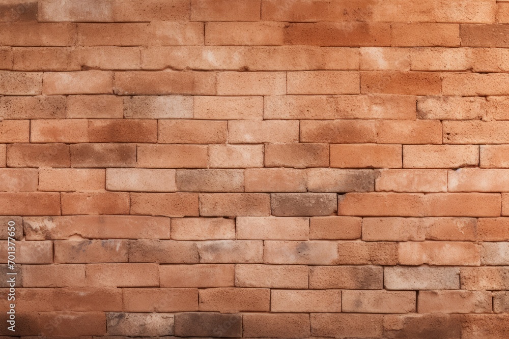 Obraz premium Peach fuzz color brick wall background in rural room, 