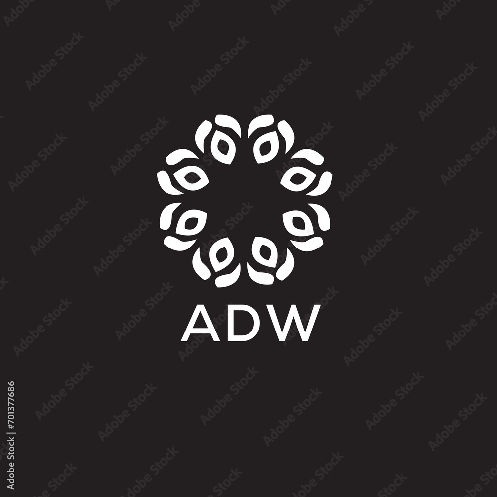 ADW Letter logo design template vector. ADW Business abstract connection vector logo. ADW icon circle logotype.
