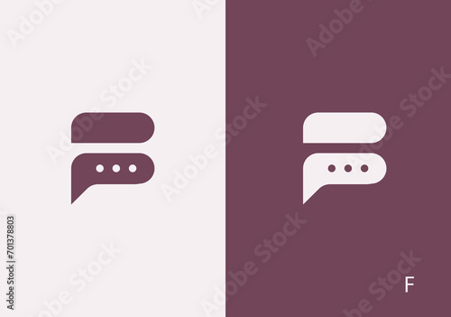 Letter F Initial Email Message Logo Design Vector Icon Graphic Emblem Illustration