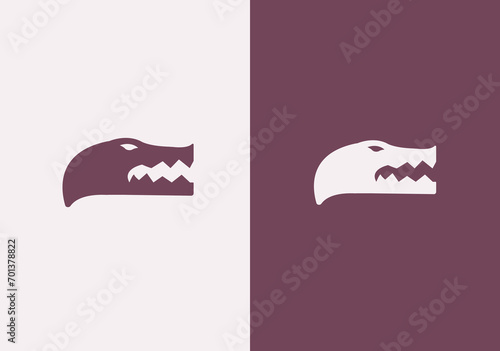 
LOGO Vector drawn crocodile icon.