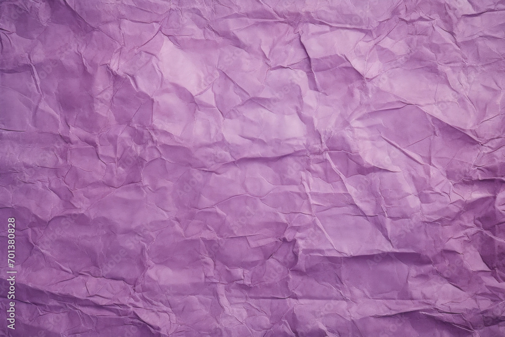Blank purple recycled paper, crumpled texture background, rough vintage page