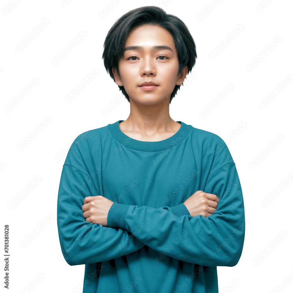 Portrait of a Confident University Student Teenage Young Man with Arms Crossed – Transparent Background PNG Portrait of a Confident University Student Teenage Young Man with Arms Crossed – Transparent Background PNG