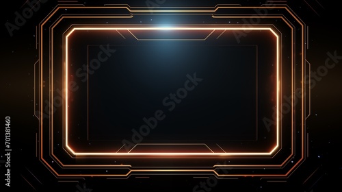 Rectangle, Square Frame Design, glowing in the dark. Glow Neon Design for Graphic Design, Banner, Poster, Flyer, Brochure, Card. In space background
