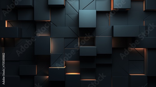 Abstract background, metal squares, lava, background for games. Abstract geometric 3d texture, wallpaper