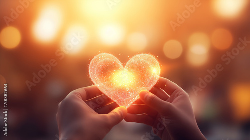 Family hands holding red heart health care  hope  life insurance concept  world heart day  world health day  The adult and the child holding red heart. Generative Ai