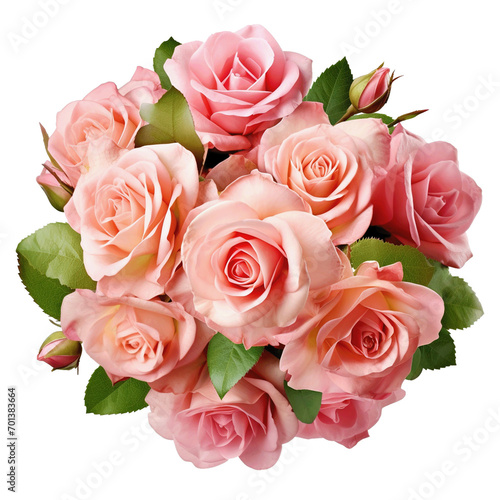 Pink rose flowers in a floral arrangement isolated on white or transparent background  Valentine s Day
