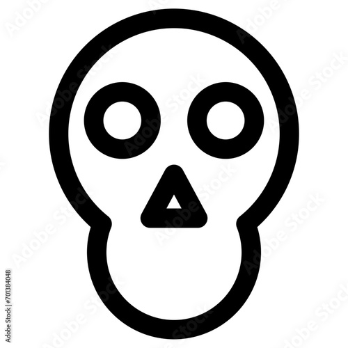 Skull icon in outline style. Simple death vector illustration — pixel-perfect icon.