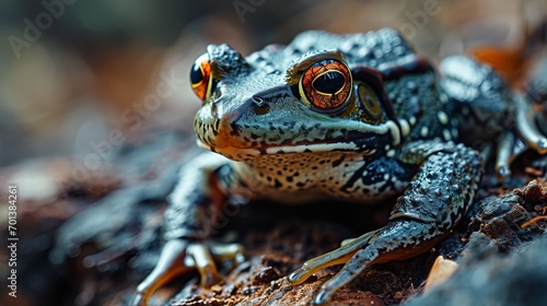 Closeup of frog in natural enironment