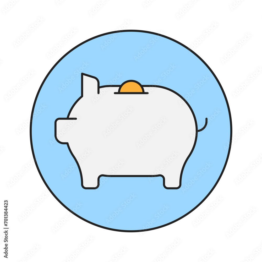 Piggy bank icon in colorful style. Simple investment vector illustration. Piggy bank icon in colorful style. Simple investment vector illustration.