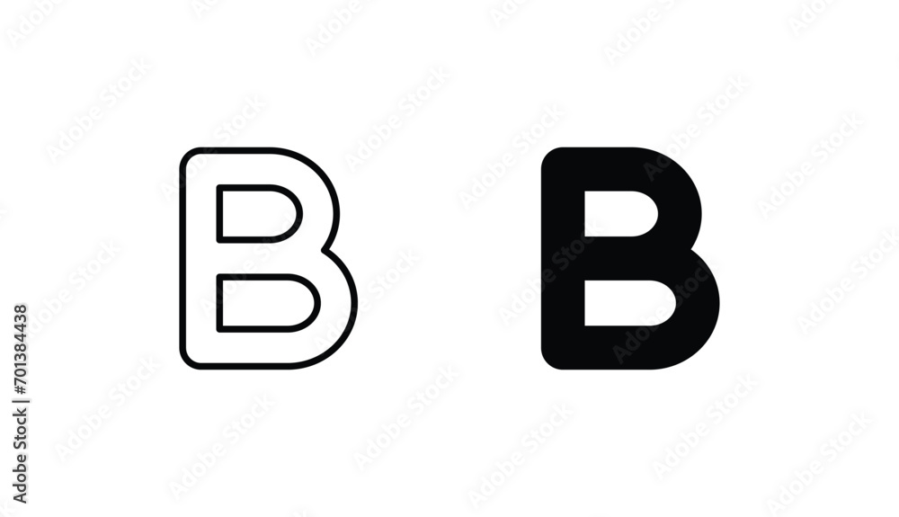 B icon design with white background stock illustration B icon design with white background stock illustration