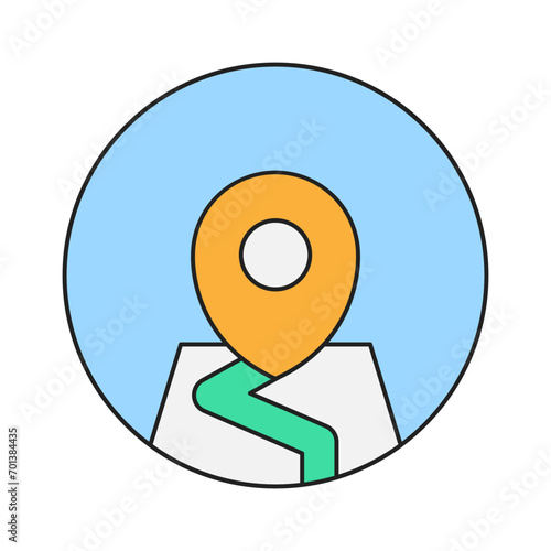 Location icon in colorful style. Simple gps tracker vector illustration.