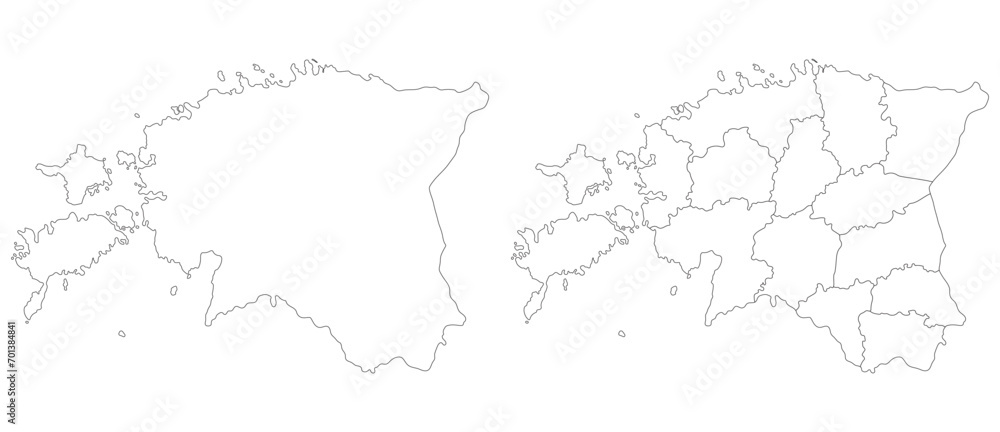 Estonia map. Map of Estonia in set