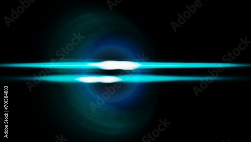 Glowing stripe. Blue flashe of light on a black background. Glowing abstract background with light effect. photo