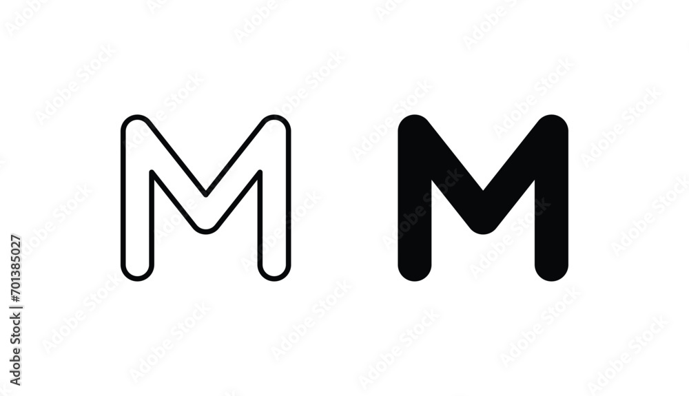 M icon design with white background stock illustration M icon design with white background stock illustration