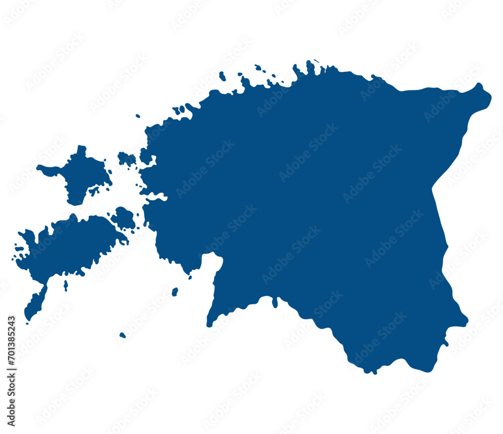 Obraz premium Estonia map. Map of Estonia in blue color